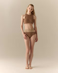 Load image into Gallery viewer, The Solene High-Neck Mesh Bikini Top | Moka